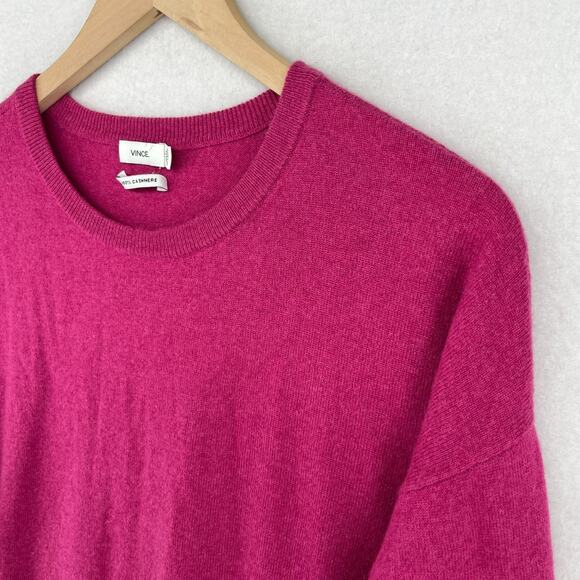 VINCE Cashmere Sweater Womens XS 100% Luxury Tunic Jumper Pullover Pink - Picture 6 of 15